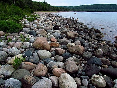 Rocky beach on Lake Superior