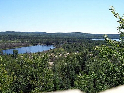 Panoramic scenery from Halfway Lake Provincial Park, near Sudbury, Ontario.