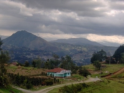 Beautiful view of Ecuador's countryside from the bus, somewhere before crossing the Ecuadorian-Peruvian border.