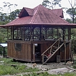 Hacienda-style volunteer house at Merazonia Animal Reserve, Ecuador.