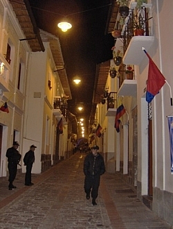 Revisiting the past to this night on Calle Rocafuerte in Quito Ecuador.