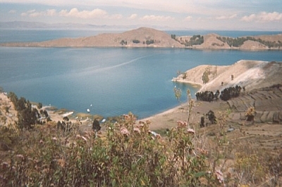View of Lake Titicaca from Isla del Sol, Bolivia.
