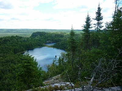 Spectacular view of the Brush Lakes while backcountry tripping in Mississagi Provincial Park.