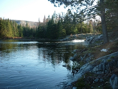 A portage on our first day canoe camping in Killarney