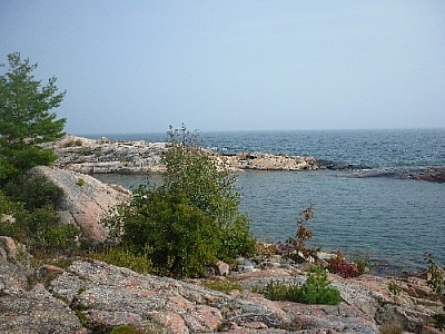 Finally, a clear view of Georgian Bay while day hiking around Killarney's lighthouse.