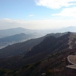 A view of the trail along the Geumjeong Fortress wall, somewhere between the North Gate and the East Gate.