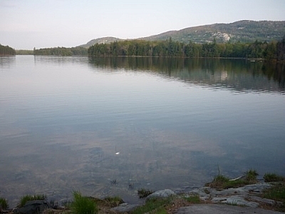 Clear lake waters of Killarney's La Cloche Silhouette loop trail.