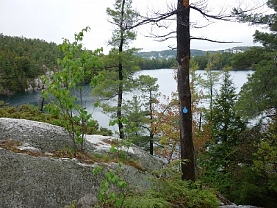 Scenic view along the La Cloche Silhouette Trail in Killarney Provincial Park.