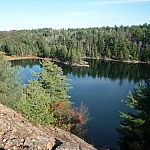 A close-up view of Lake of the Woods