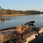 A view of the Lapin Beach bay while visiting Mashkinonje Provincial Park.