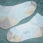 Light blue ankle-length sports socks