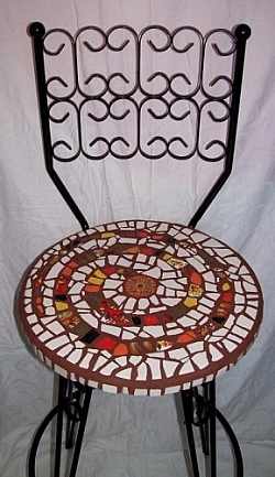 Mosaic chair by Andrea Gregoire of Pique Passion Mosaics