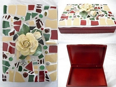 Mosaic box by Andrea Gregoire of Pique Passion Mosaics