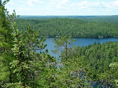 Picturesque scene from Rib Mountain on the Ottawa-Temiskaming Highland Trail near Temagami