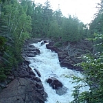 A bit of short hiking in Ontario at Ragged Falls Provincial Park leads to this impressive waterfall.