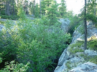 Hiking up Rib Mountain leads to this impressive crevasse.