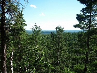Distant view while hiking up Rib Mountain.