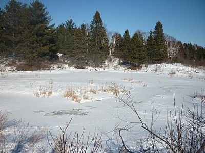 No need for snowshoe hiking in French River on this day — the snow was packed as ice!