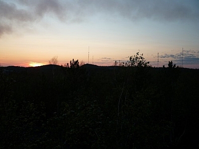 Sunset from Blueberry Hill while walking Sudbury's Rainbow Routes