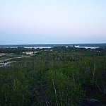 City scenery from a lookout point at the top of Blueberry Hill, part of Sudbury's Rainbow Routes.