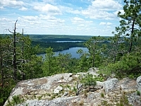 Hiking up Rib Mountain provides plenty of beautiful scenery like this view looking down on Cliff Lake.
