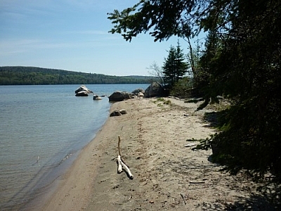 This beach at Campsite 1 is a highlight of any Wakami Provincial Park backcountry trip.