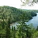 Scenic view of Wakami Lake from a lookout point on the Height of Land Trail.