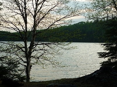 Watching the sunset during our Wakami Provincial Park backcountry trip...