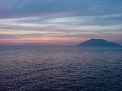 Sunset over the ocean seen while exploring Yokji Island.