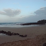 View of the ocean from a beach near Bundaberg.