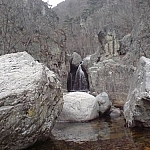 A waterfall at Bogyeongsa County Park.