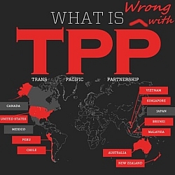 What's wrong with the risky TPP? Modified from "What Is Wrong With the Trans-Pacific Partnership" (Licensed under CC BY 3.0 via Wikimedia Commons).