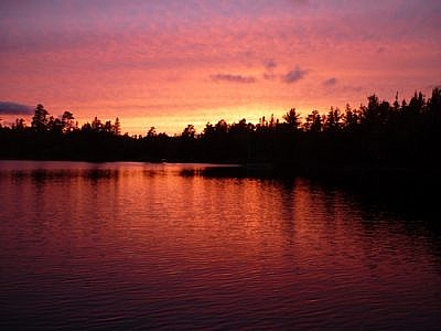 Sunset over Lake Temagami.