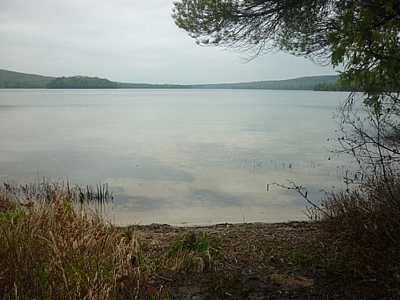 A view of Semiwite Lake while hiking toward our romantic backcountry beach campsite.