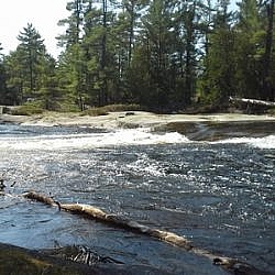 Glistening waters at Five Finger Rapids.