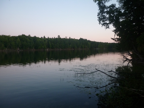 Sunset view from our campsite on Buck Lake.